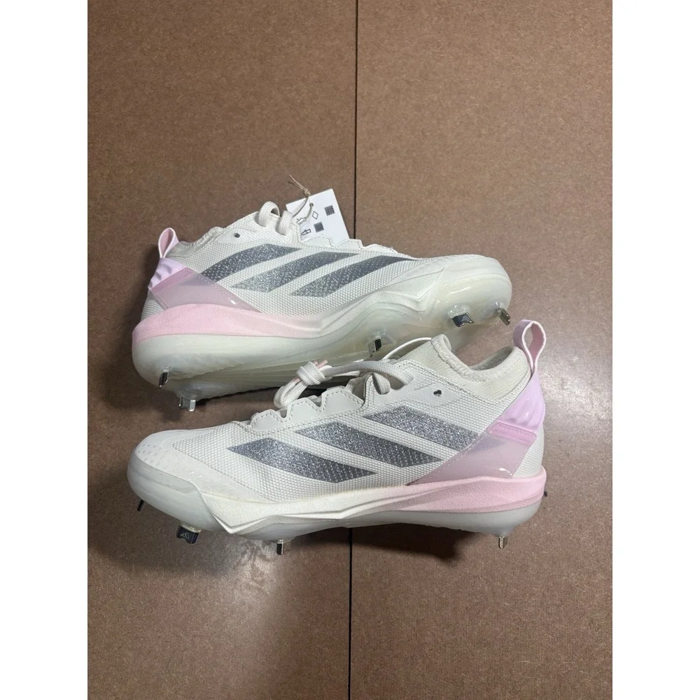 adidas Adizero Instinct+ 2 Softball Cleats White/Pink/Silver Women's 6.5